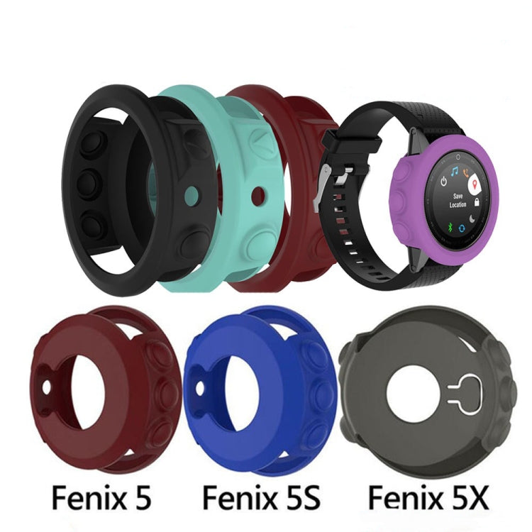 Solid Color Silicone Watch Protective Case for Garmin Fenix 5(Red) - Screen Protector by ENKAY | Online Shopping UK | buy2fix