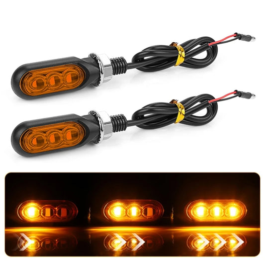 2pcs 12V 3LEDs Motorcycle Mini Water Turn Signal Light (Yellow) - Signal Lights by buy2fix | Online Shopping UK | buy2fix