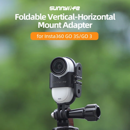 For Insta360 GO 3S / GO 3 Sunnylife Foldable Vertical-Horizontal Mount Adapter Protective Frame Brackets Housing Case (Black) - Mount & Holder by Sunnylife | Online Shopping UK | buy2fix