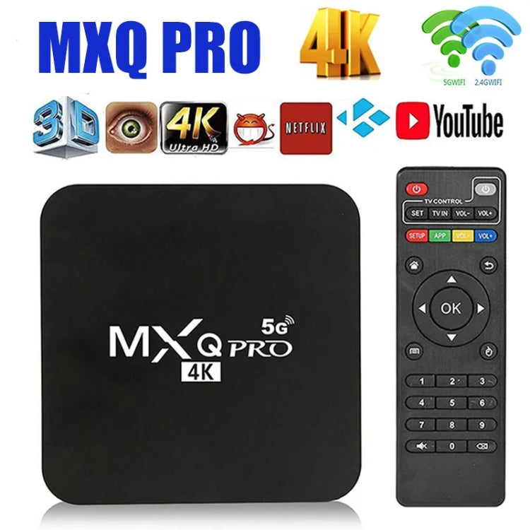 MXQ Pro 4K TV Box Rockchip RK3228A Quad Core CPU Android 7.1, 1GB+8GB wtih Remote Control, UK Plug - RK3228A by buy2fix | Online Shopping UK | buy2fix