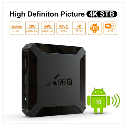 X96Q HD 4K Smart TV Box without Wall Mount, 4GB+64GB, Android 10.0, Allwinner H313 Quad Core ARM Cortex A53 , Support TF Card, HDMI, RJ45, AV, USB x 2 (AU Plug) - Allwinner H3 by buy2fix | Online Shopping UK | buy2fix