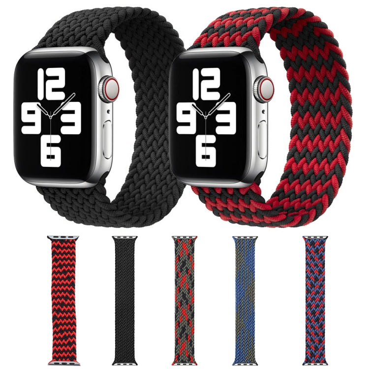 Mixed Color Nylon Braided Single Loop Watch Band For Apple Watch Ultra 49mm&Watch Ultra 2 49mm / Series 9&8&7 45mm / SE 3&SE 2&6&SE&5&4 44mm / 3&2&1 42mm, Size:S(Blue Green) - Watch Bands by buy2fix | Online Shopping UK | buy2fix