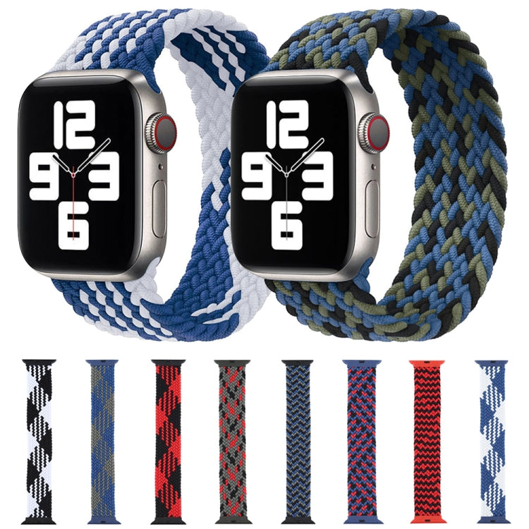 Plastic Buckle Mixed Color Nylon Braided Single Loop Watch Band For Apple Watch Ultra 49mm&Watch Ultra 2 49mm / Series 9&8&7 45mm / SE 3&SE 2&6&SE&5&4 44mm / 3&2&1 42mm, Size:XXL(Camouflage Red) - Watch Bands by buy2fix | Online Shopping UK | buy2fix