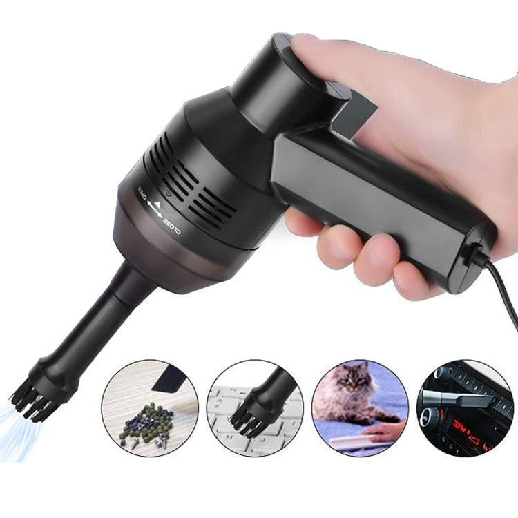 HK-6019D Portable Household Car Handheld Mini USB Vacuum Cleaner Dust Collector Cleaning Tools(Black) - Handheld Cleaner & Mops by buy2fix | Online Shopping UK | buy2fix