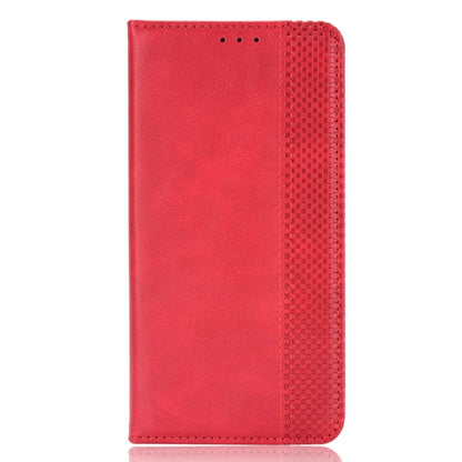 For Blackview A70 (2021) Magnetic Buckle Retro Crazy Horse Texture Horizontal Flip Leather Case with Holder & Card Slots & Photo Frame(Red) - More Brand by buy2fix | Online Shopping UK | buy2fix