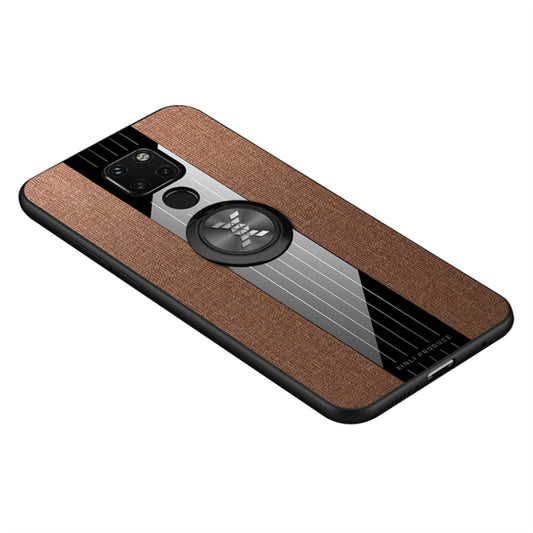 For Huawei Mate 20 XINLI Stitching Cloth Textue Shockproof TPU Protective Case with Ring Holder(Brown) - Huawei Cases by XINLI | Online Shopping UK | buy2fix