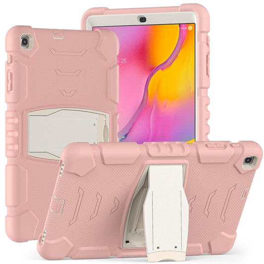 For Samsung Galaxy Tab A 10.1 (2019) T510 3-Layer Protection  Screen Frame + PC + Silicone Shockproof Combination Case with Holder(Cherry Blossoms Pink) - Tab A 10.1 (2019) T510 / T515 by buy2fix | Online Shopping UK | buy2fix