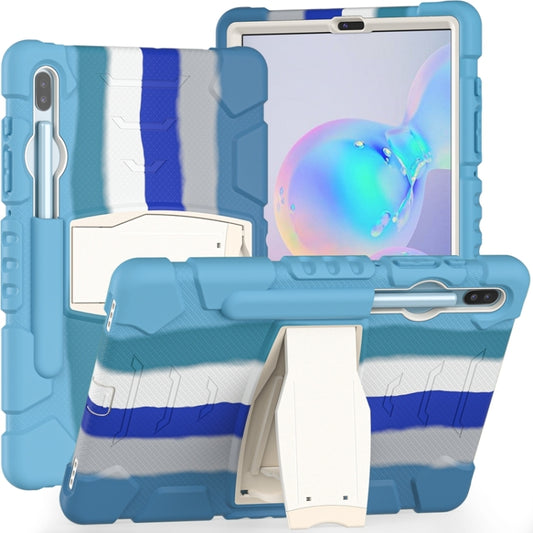 For Samsung Galaxy Tab S6 T860 3-Layer Protection  Screen Frame + PC + Silicone Shockproof Combination Case with Holder(Colorful Blue) - Other Galaxy Tab PC by buy2fix | Online Shopping UK | buy2fix