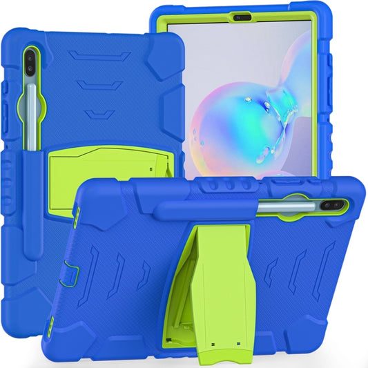 For Samsung Galaxy Tab S6 T860 3-Layer Protection  Screen Frame + PC + Silicone Shockproof Combination Case with Holder(Blue+Lime) - Other Galaxy Tab PC by buy2fix | Online Shopping UK | buy2fix