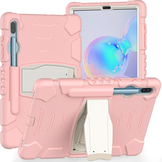 For Samsung Galaxy Tab S6 T860 3-Layer Protection  Screen Frame + PC + Silicone Shockproof Combination Case with Holder(Cherry Blossoms Pink) - Other Galaxy Tab PC by buy2fix | Online Shopping UK | buy2fix