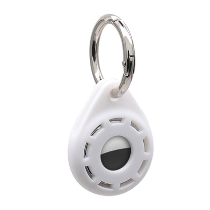 Silica Gel Anti-scratch Shockproof Protective Cover Soft Case with Keychain Ring Loop For AirTag(White) - Key Chain Series by MOMAX | Online Shopping UK | buy2fix