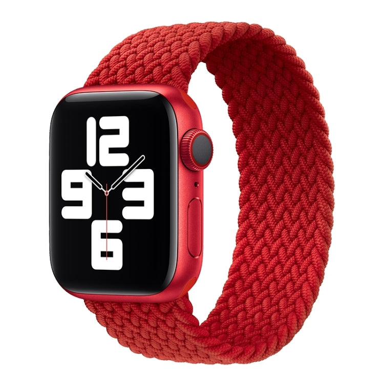 Metal Head Braided Nylon Solid Color Watch Band For Apple Watch Ultra 49mm&Watch Ultra 2 49mm / Series 9&8&7 45mm / SE 3&SE 2&6&SE&5&4 44mm / 3&2&1 42mm, Size:L 165mm(Red) - Watch Bands by buy2fix | Online Shopping UK | buy2fix