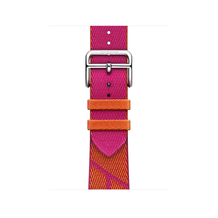 Two-color Nylon Braid Watch Band For Apple Watch Ultra 49mm&Watch Ultra 2 49mm / Series 9&8&7 45mm / SE 3&SE 2&6&SE&5&4 44mm / 3&2&1 42mm(Orange+Pink) - Watch Bands by buy2fix | Online Shopping UK | buy2fix