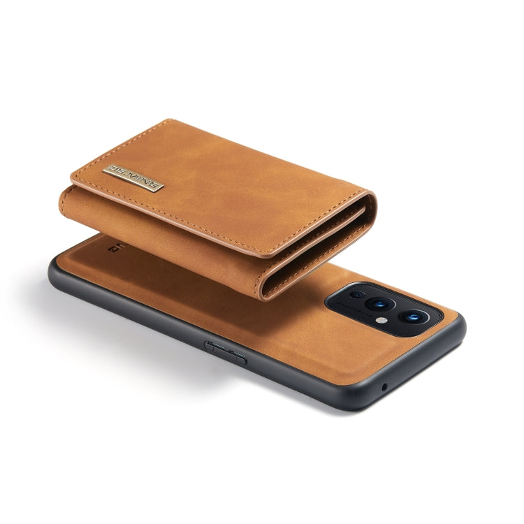 For OnePlus 9 (EU/NA) DG.MING M1 Series 3-Fold Multi Card Wallet  Back Cover Shockproof Case with Holder Function(Brown) -  by DG.MING | Online Shopping UK | buy2fix