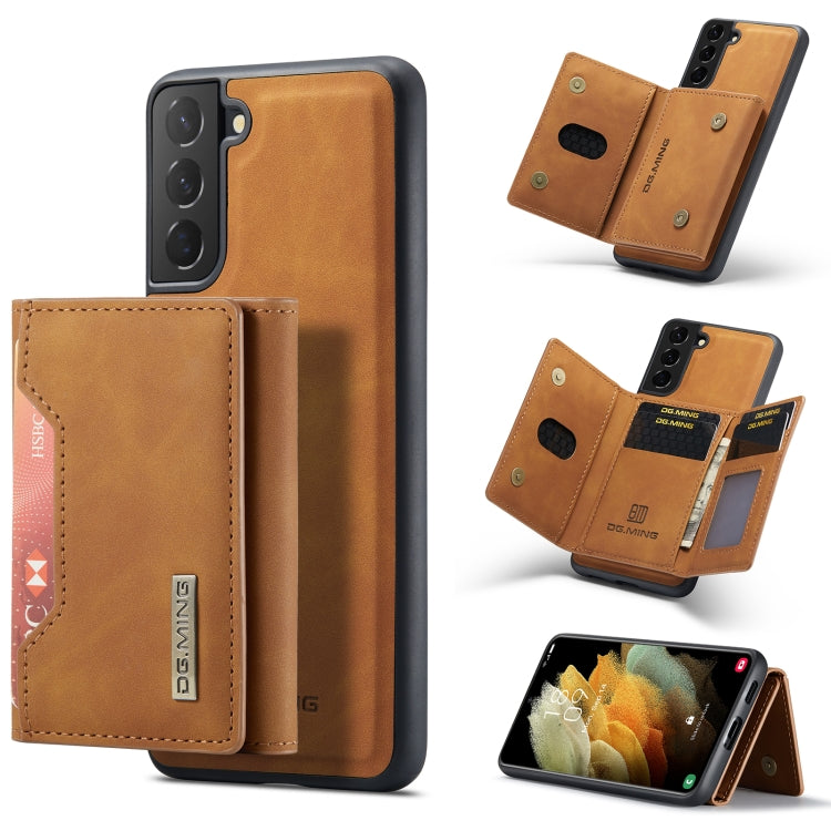 For Samsung Galaxy S21+ DG.MING M2 Series 3-Fold Multi Card Bag Back Cover Shockproof Case with Wallet & Holder Function(Brown) - Galaxy Phone Cases by DG.MING | Online Shopping UK | buy2fix