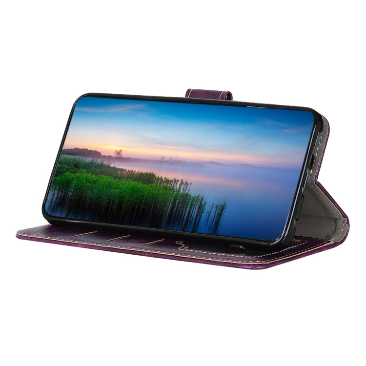 For OnePlus Nord 2 5G Retro Crazy Horse Texture Horizontal Flip Leather Case with Holder & Card Slots & Photo Frame & Wallet(Purple) - OnePlus Cases by buy2fix | Online Shopping UK | buy2fix