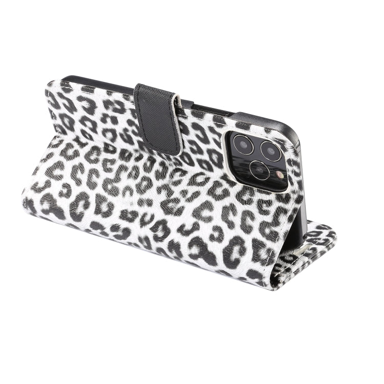 For iPhone 13 Leopard Pattern Horizontal Flip PC + PU Leather Case with Holder & Card Slots & Wallet(White) - iPhone 13 Cases by buy2fix | Online Shopping UK | buy2fix