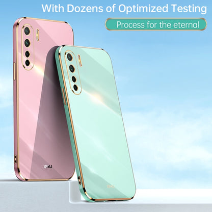 For OPPO A91 XINLI Straight 6D Plating Gold Edge TPU Shockproof Case(White) - OPPO Cases by XINLI | Online Shopping UK | buy2fix