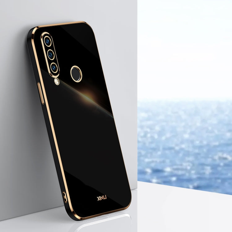 For Huawei P30 Lite XINLI Straight 6D Plating Gold Edge TPU Shockproof Case(Black) - Huawei Cases by XINLI | Online Shopping UK | buy2fix