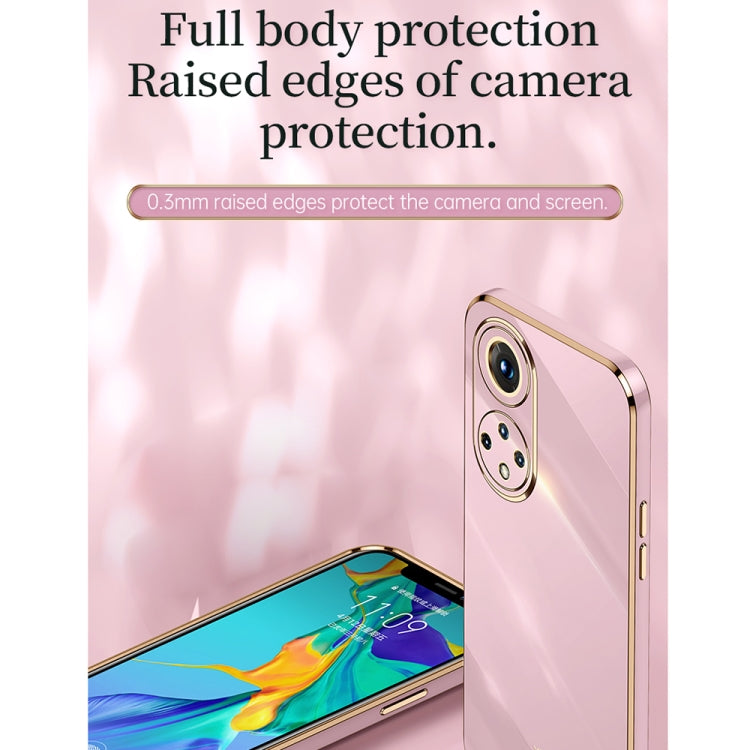 For Honor 50 XINLI Straight 6D Plating Gold Edge TPU Shockproof Case(Cherry Purple) - Honor Cases by XINLI | Online Shopping UK | buy2fix