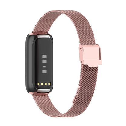 For Fitbit Luxe Clip-on Metal Watch Band(Rose Pink) - Watch Bands by buy2fix | Online Shopping UK | buy2fix