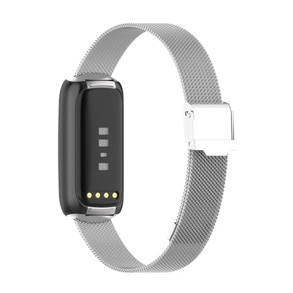 For Fitbit Luxe Clip-on Metal Watch Band(Silver) - Watch Bands by buy2fix | Online Shopping UK | buy2fix