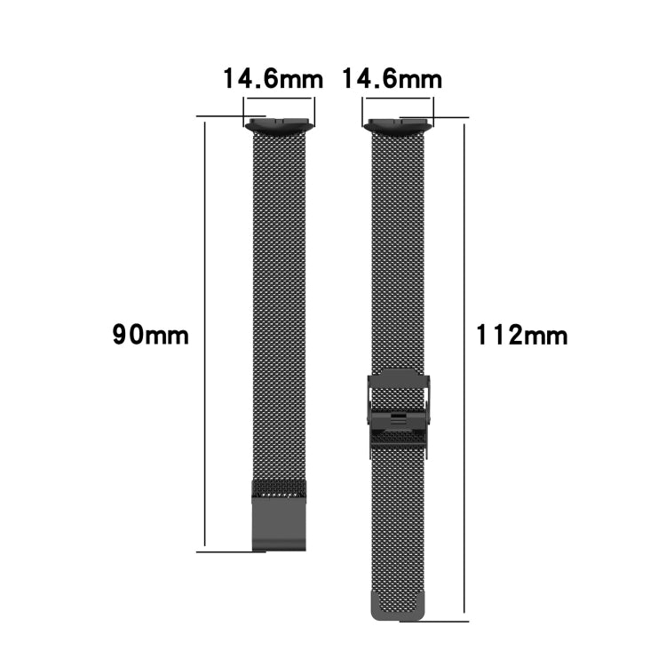 For Fitbit Luxe Clip-on Metal Watch Band(Black) - Watch Bands by buy2fix | Online Shopping UK | buy2fix