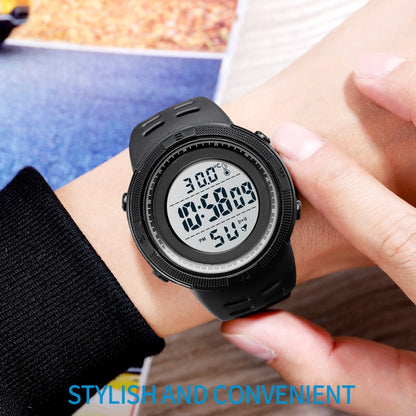 SKMEI 1681 Multifunctional LED Digital Display Luminous Electronic Watch, Support Body / Ambient Temperature Measurement(Blue White) - LED Digital Watches by SKMEI | Online Shopping UK | buy2fix