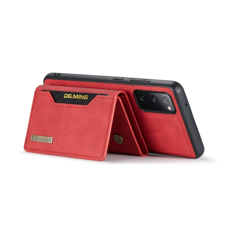 For Samsung Galaxy S20 FE DG.MING M2 Series 3-Fold Multi Card Bag Back Cover Shockproof Case with Wallet & Holder Function(Red) - Galaxy S20 FE Cases by DG.MING | Online Shopping UK | buy2fix