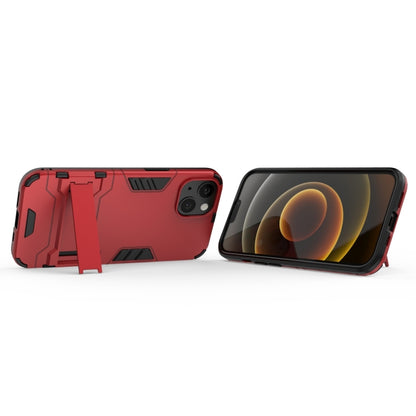 For iPhone 13 PC + TPU Shockproof Protective Case with Invisible Holder(Red) - iPhone 13 Cases by buy2fix | Online Shopping UK | buy2fix