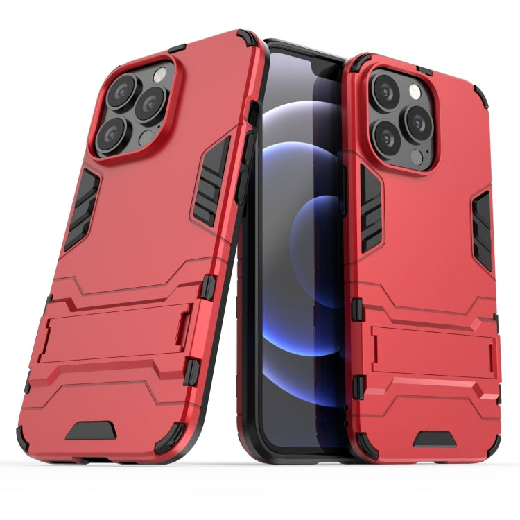 For iPhone 13 Pro PC + TPU Shockproof Protective Case with Invisible Holder (Red) - iPhone 13 Pro Cases by buy2fix | Online Shopping UK | buy2fix