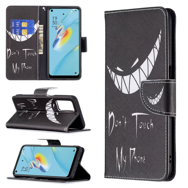 For OPPO A54 4G / A55 5G Colored Drawing Pattern Horizontal Flip Leather Case with Holder & Card Slots & Wallet(Smirk) - OPPO Cases by buy2fix | Online Shopping UK | buy2fix