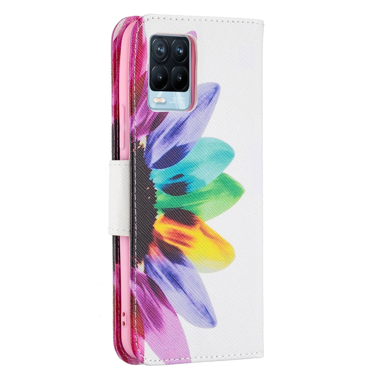 For OPPO Realme 8 / Realme 8 Pro Colored Drawing Pattern Horizontal Flip Leather Case with Holder & Card Slots & Wallet(Sun Flower) - Realme Cases by buy2fix | Online Shopping UK | buy2fix