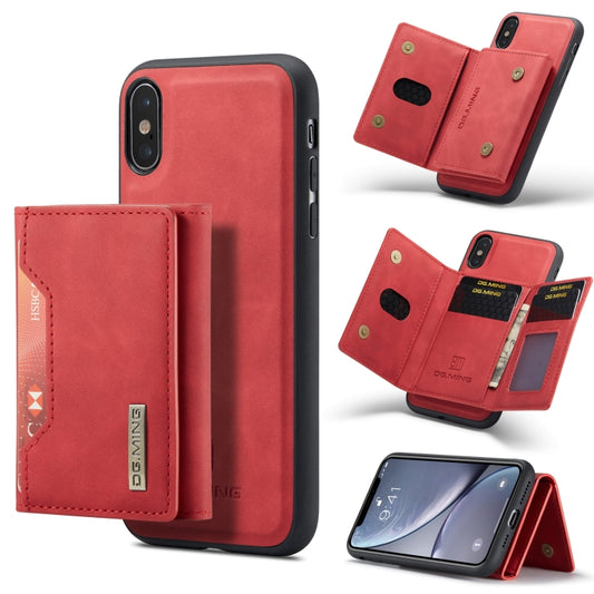 DG.MING M2 Series 3-Fold Multi Card Bag Back Cover Shockproof Case with Wallet & Holder Function For iPhone XS(Red) -  by DG.MING | Online Shopping UK | buy2fix