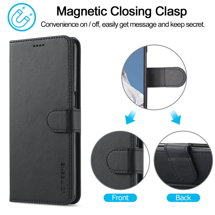 LC.IMEEKE Calf Texture Horizontal Flip Leather Case with Holder & Card Slots & Wallet For OPPO A16(Black) - OPPO Cases by LC.IMEEKE | Online Shopping UK | buy2fix