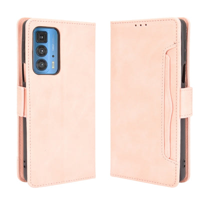 For Motorola Moto Edge 20 Pro/Edge S Pro Skin Feel Calf Pattern Horizontal Flip Leather Case with Holder & Card Slots & Photo Frame(Pink) - Motorola Cases by buy2fix | Online Shopping UK | buy2fix