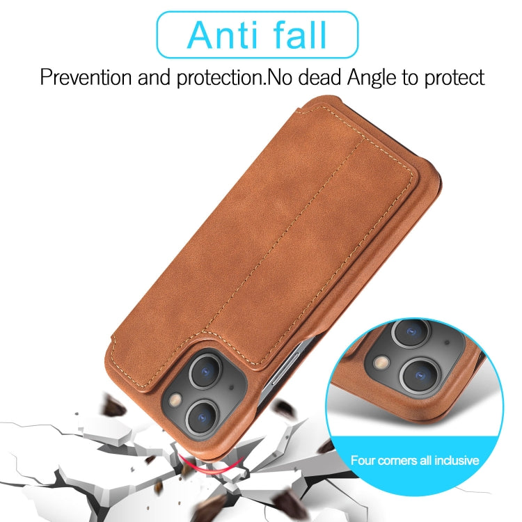 For iPhone 13 mini LC.IMEEKE Hon Ancient Series Horizontal Flip Leather Case with Holder & Card Slot (Brown) - iPhone 13 mini Cases by LC.IMEEKE | Online Shopping UK | buy2fix