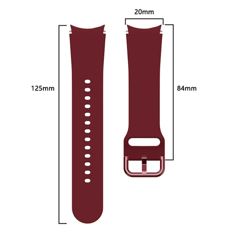 For Samsung Galaxy Watch4 Classic 42mm Universal Silicone Colorful Buckle Watch Band(Wine Red) - Watch Bands by buy2fix | Online Shopping UK | buy2fix
