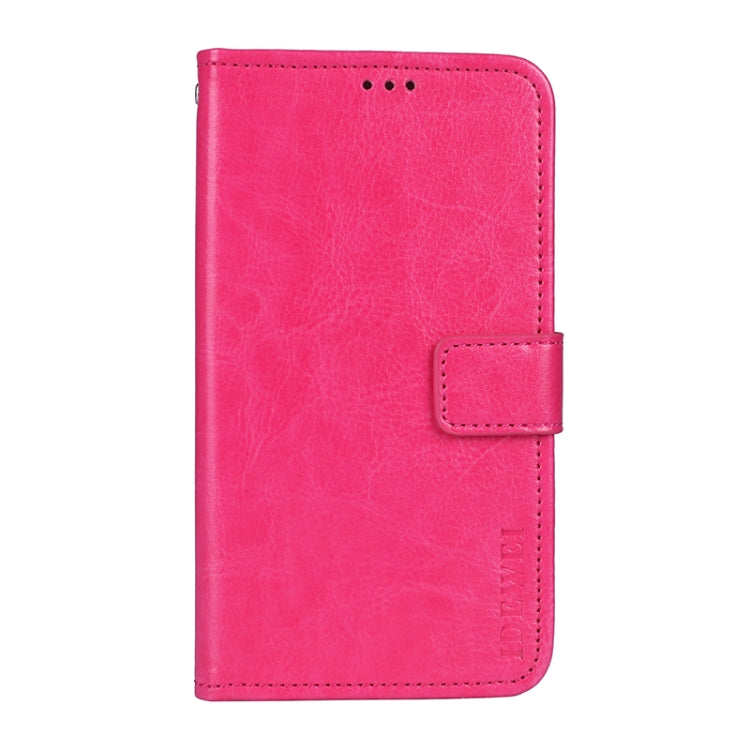idewei Crazy Horse Texture Horizontal Flip Leather Case with Holder & Card Slots & Wallet For Motorola Edge 20 Pro(Rose Red) - Motorola Cases by idewei | Online Shopping UK | buy2fix