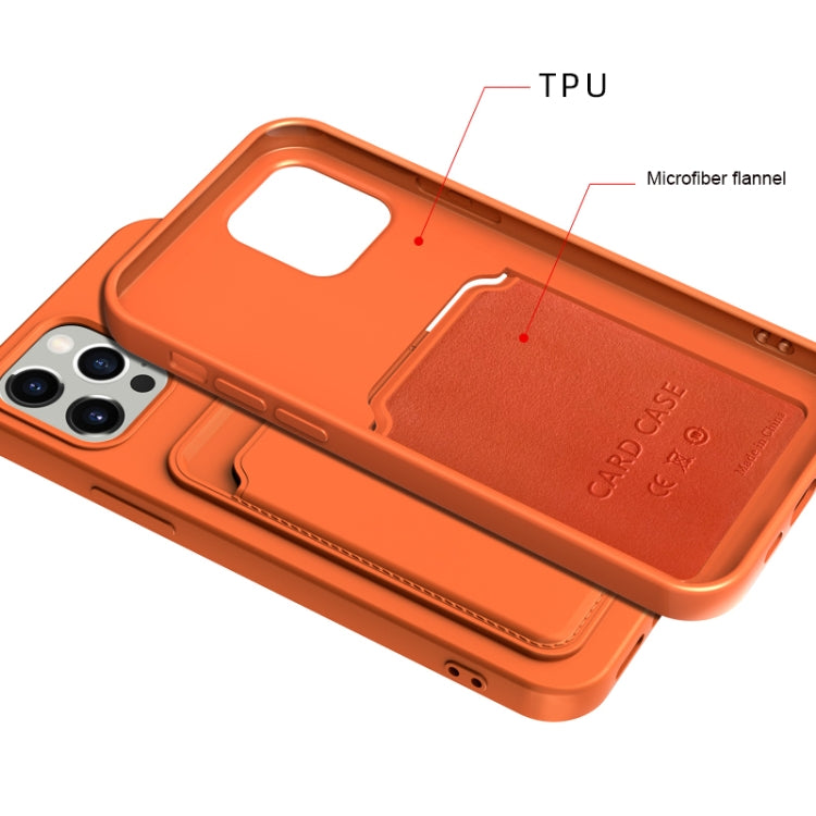 For iPhone 13 Pro TPU + Flannel Lining Shockproof Case with Card Slots (Orange) - iPhone 13 Pro Cases by buy2fix | Online Shopping UK | buy2fix