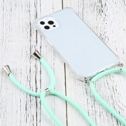 For iPhone 13 Pro Max Four-corner Shockproof Transparent TPU Protective Case with Lanyard (Mint Green) - iPhone 13 Pro Max Cases by buy2fix | Online Shopping UK | buy2fix