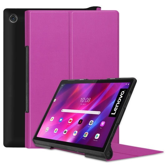 For Lenovo Yoga Tab 11 / YT-J706X Custer Texture Horizontal Flip PU Leather Case with Holder & Sleep / Wake-up Function(Purple) - Lenovo by buy2fix | Online Shopping UK | buy2fix