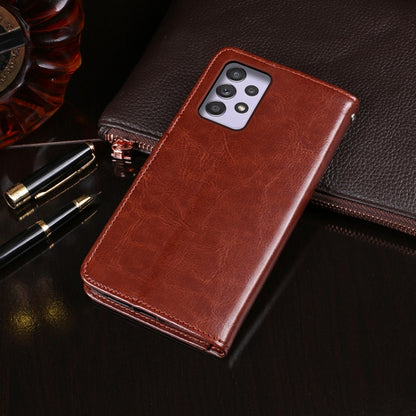 For Samsung Galaxy A52s 5G idewei Crazy Horse Texture Horizontal Flip Leather Case with Holder & Card Slots & Wallet(Brown) - Galaxy Phone Cases by idewei | Online Shopping UK | buy2fix