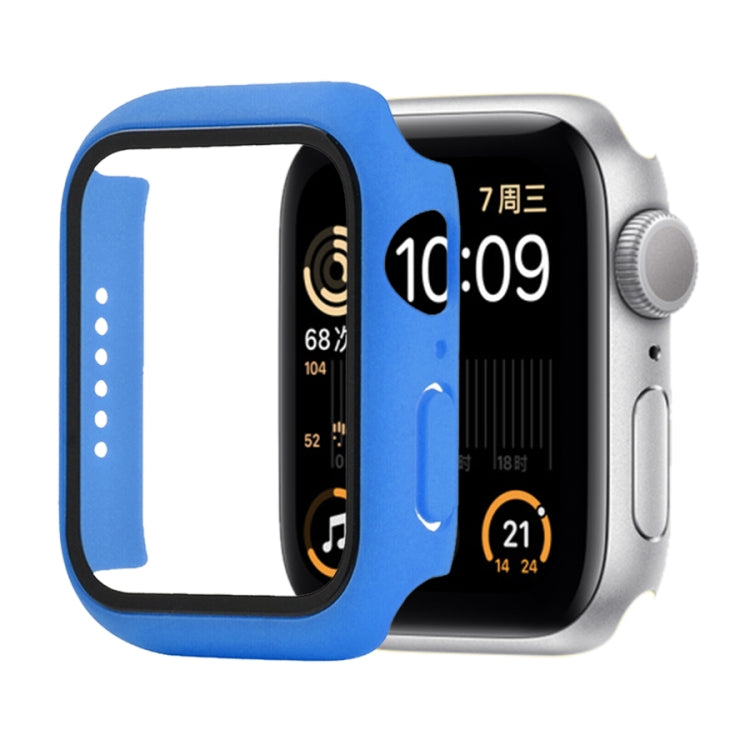 Shockproof PC+Tempered Glass Protective Case with Packed Carton For Apple Watch Series 6 & SE & 5 & 4 44mm(Blue) - Watch Cases by buy2fix | Online Shopping UK | buy2fix