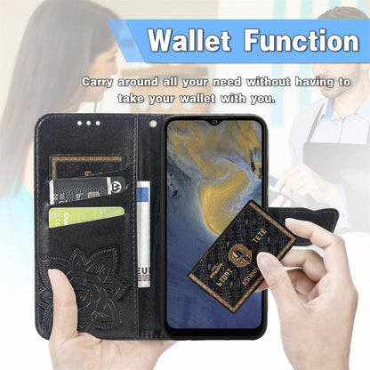 Butterfly Love Flowers Embossed Horizontal Flip Leather Case with Holder & Card Slots & Wallet & Lanyard For ZTE Blade A51(Black) - ZTE Cases by buy2fix | Online Shopping UK | buy2fix