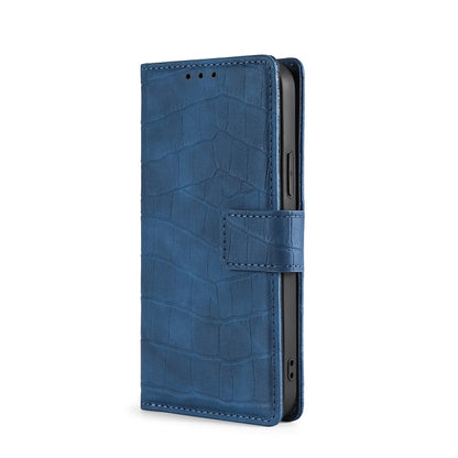For iPhone 13 Pro Max Skin Feel Crocodile Texture Magnetic Clasp Horizontal Flip PU Leather Case with Holder & Card Slots & Wallet (Blue) - iPhone 13 Pro Max Cases by buy2fix | Online Shopping UK | buy2fix