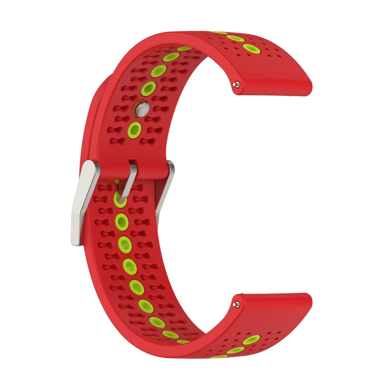 For Suunto 9 Peak Universal Colorful Hole Silicone Watch Band(Red Green) -  by buy2fix | Online Shopping UK | buy2fix