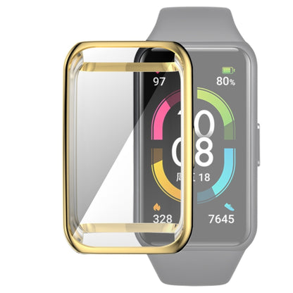 For Huawei Band 6 / 6 Pro / Honor Band 6 Full Coverage TPU Electroplating Protective Case Cover(Gold) - Watch Cases by buy2fix | Online Shopping UK | buy2fix