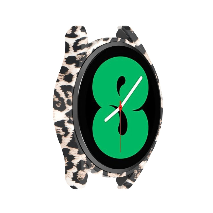 For Samsung Galaxy Watch4 40mm Half Coverage Hollowed PC Protective Case(Black Leopard Print) - Watch Cases by buy2fix | Online Shopping UK | buy2fix