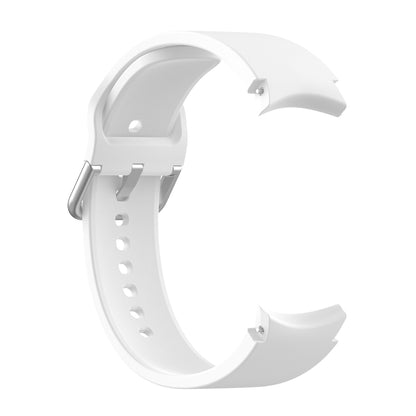 For Samung Galaxy Watch4 40mm / 44mm Silicone Silver Round Buckle Watch Band(White) - Watch Bands by buy2fix | Online Shopping UK | buy2fix